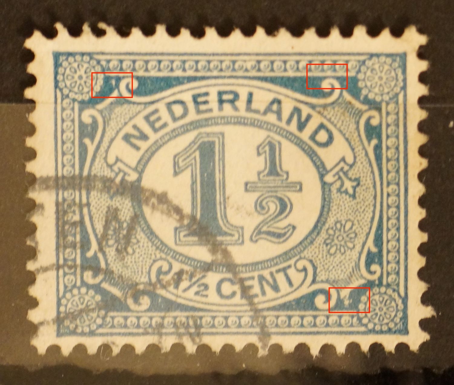 NVPH 53 - o.a. witte vlekken rechtsonder en linksboven NVPH 53 - o.a. witte vlekken rechtsonder en linksboven