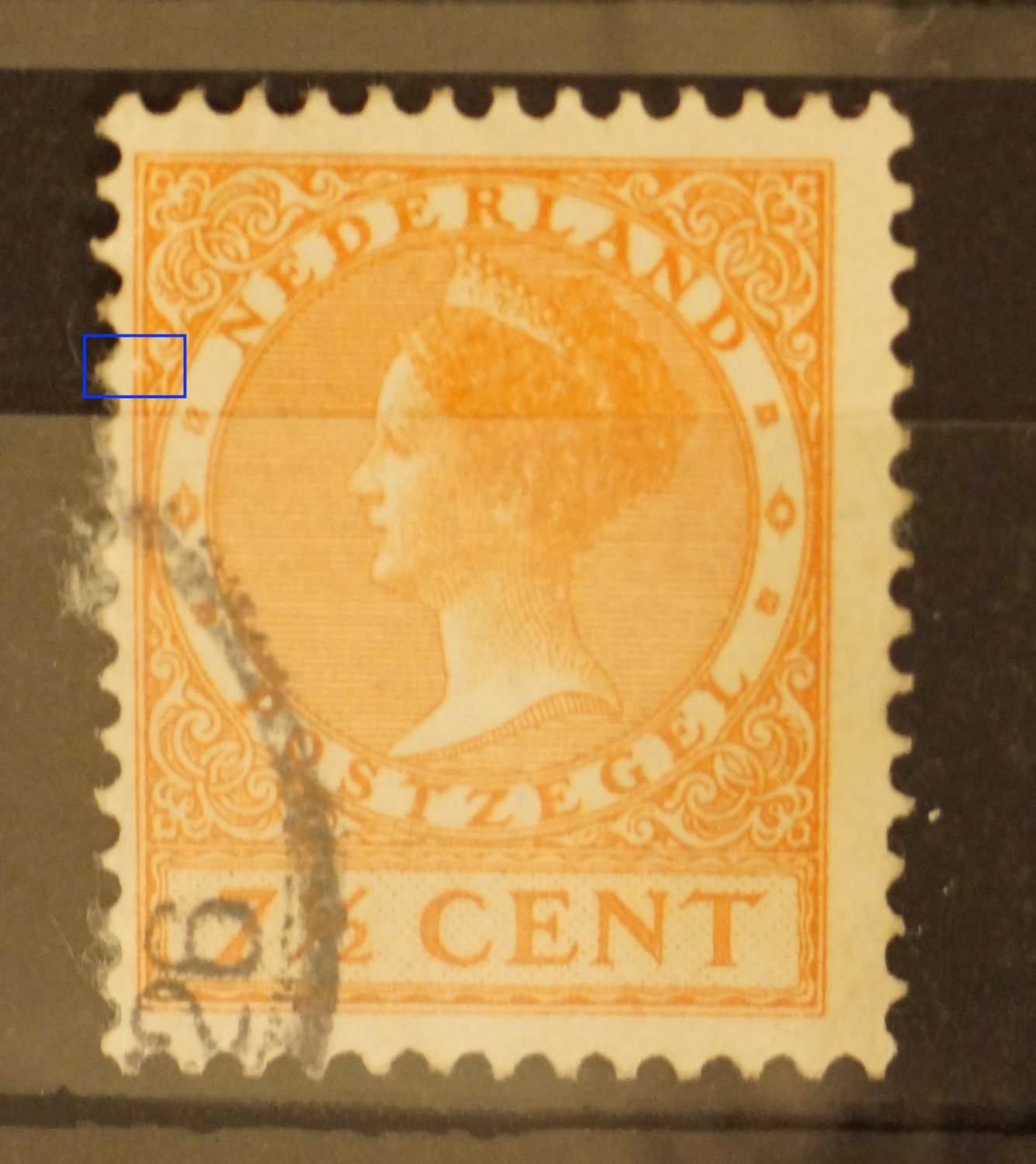 NVPH 151 - breuk in kaderlijnen links NVPH 151 - breuk in kaderlijnen links