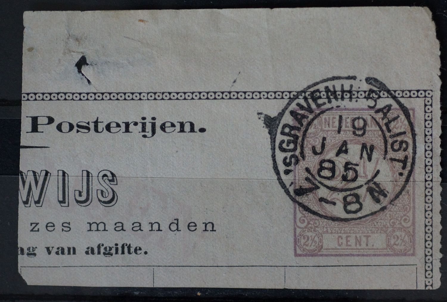 sGravenh: Balist: op fragment postbewijs