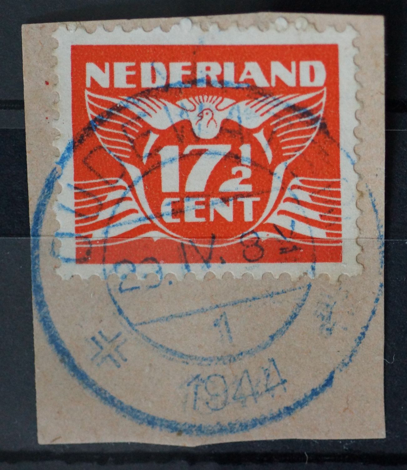 Oudewater 1 (in blauw) op NVPH 385
