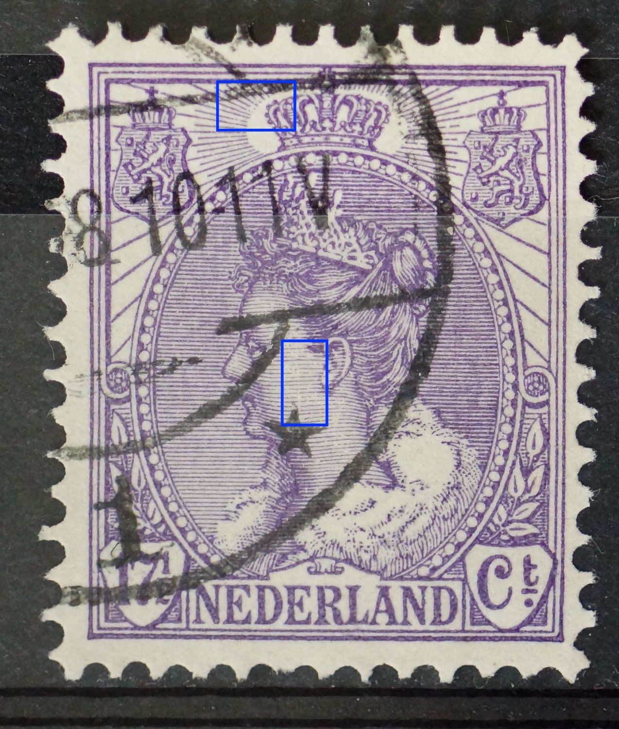 NVPH 66 - o.a. verticale witte streep in het gezicht