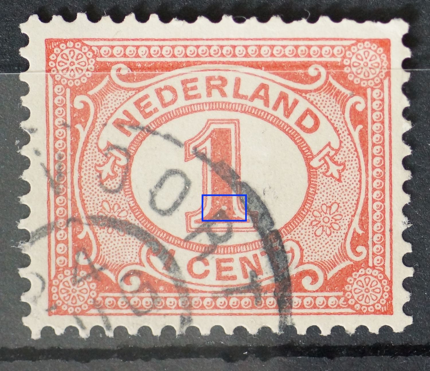 NVPH 51 - witte vlek onderin de 1 (51 PM29) NVPH 51 - witte vlek onderin de 1 (51 PM29)