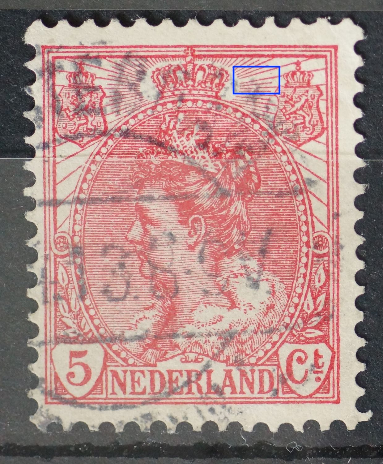 NVPH 60 - ontbrekende straal rechts (60 P1)