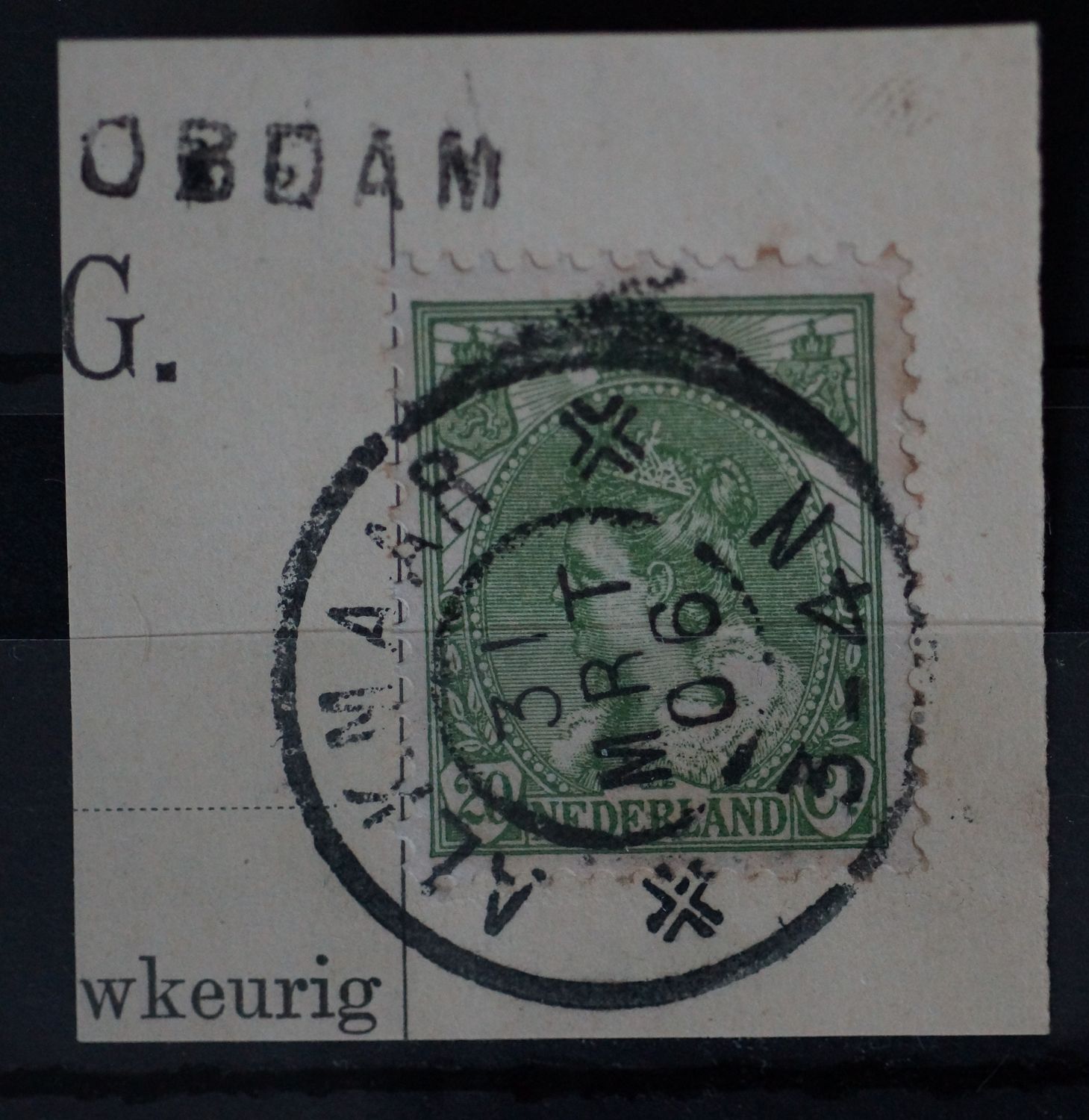 Alkmaar op NVPH 68, tevens kantoornaamstempel Obdam