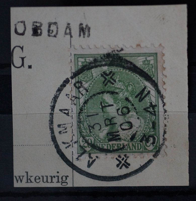 Alkmaar op NVPH 68, tevens kantoornaamstempel Obdam