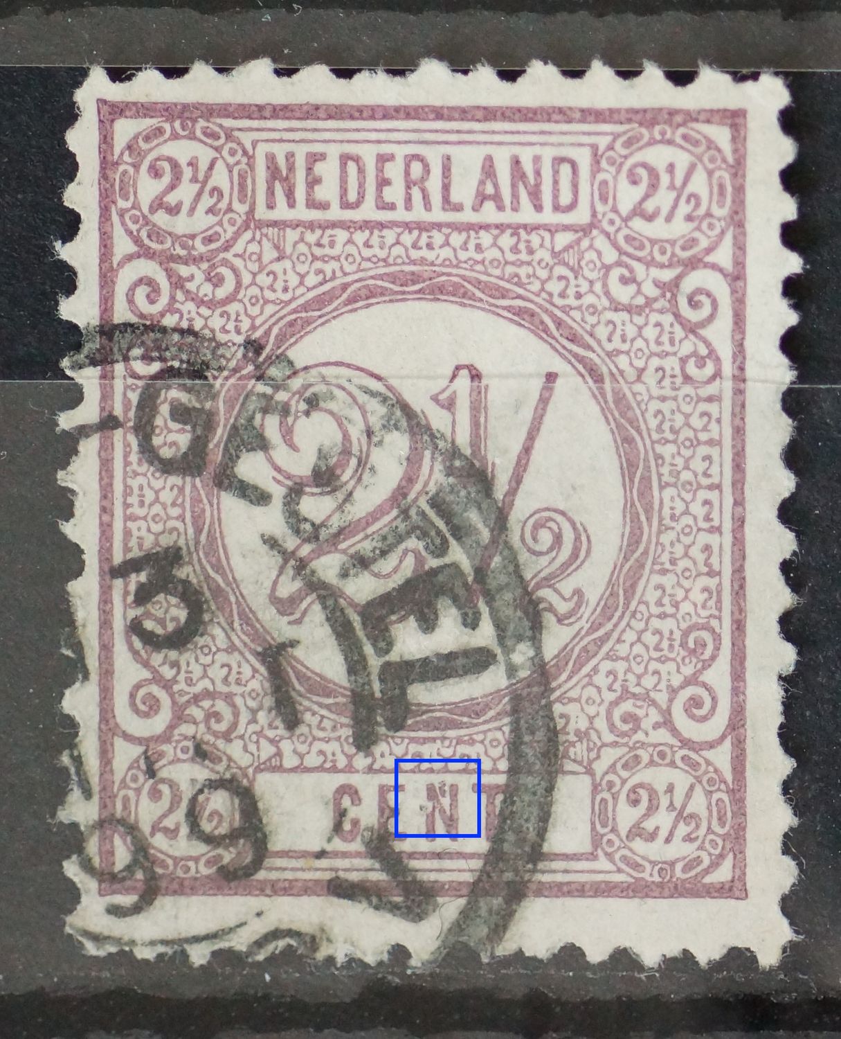 NVPH 33 - breuk in en vlekken bij de N van CENT