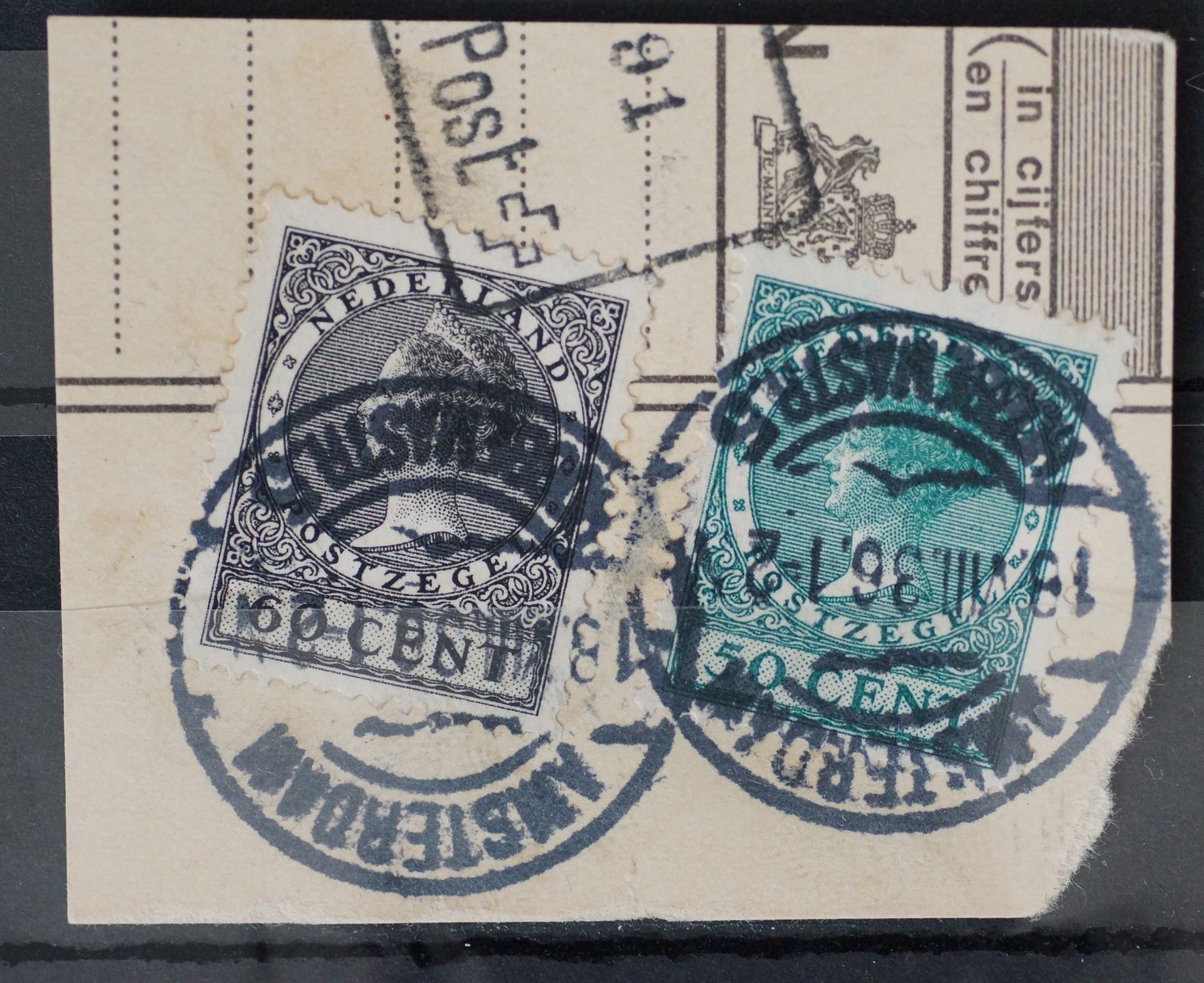 Amsterdam Hobbemastr. 5 op NVPH 197 en 198 - vrij schaars