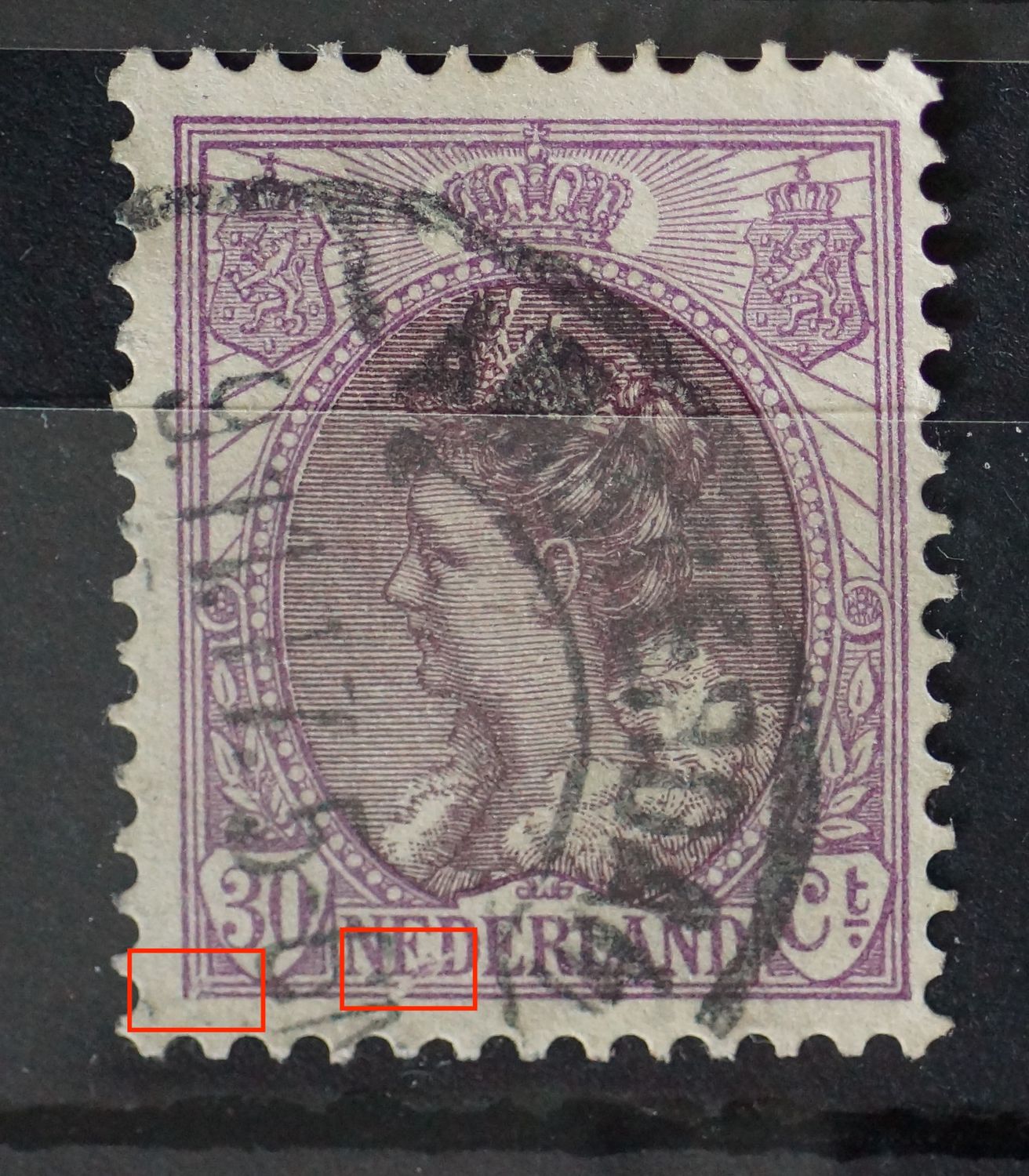 NVPH 72 - breuken / beschadigingen odnerzijde NVPH 72 - breuken / beschadigingen odnerzijde