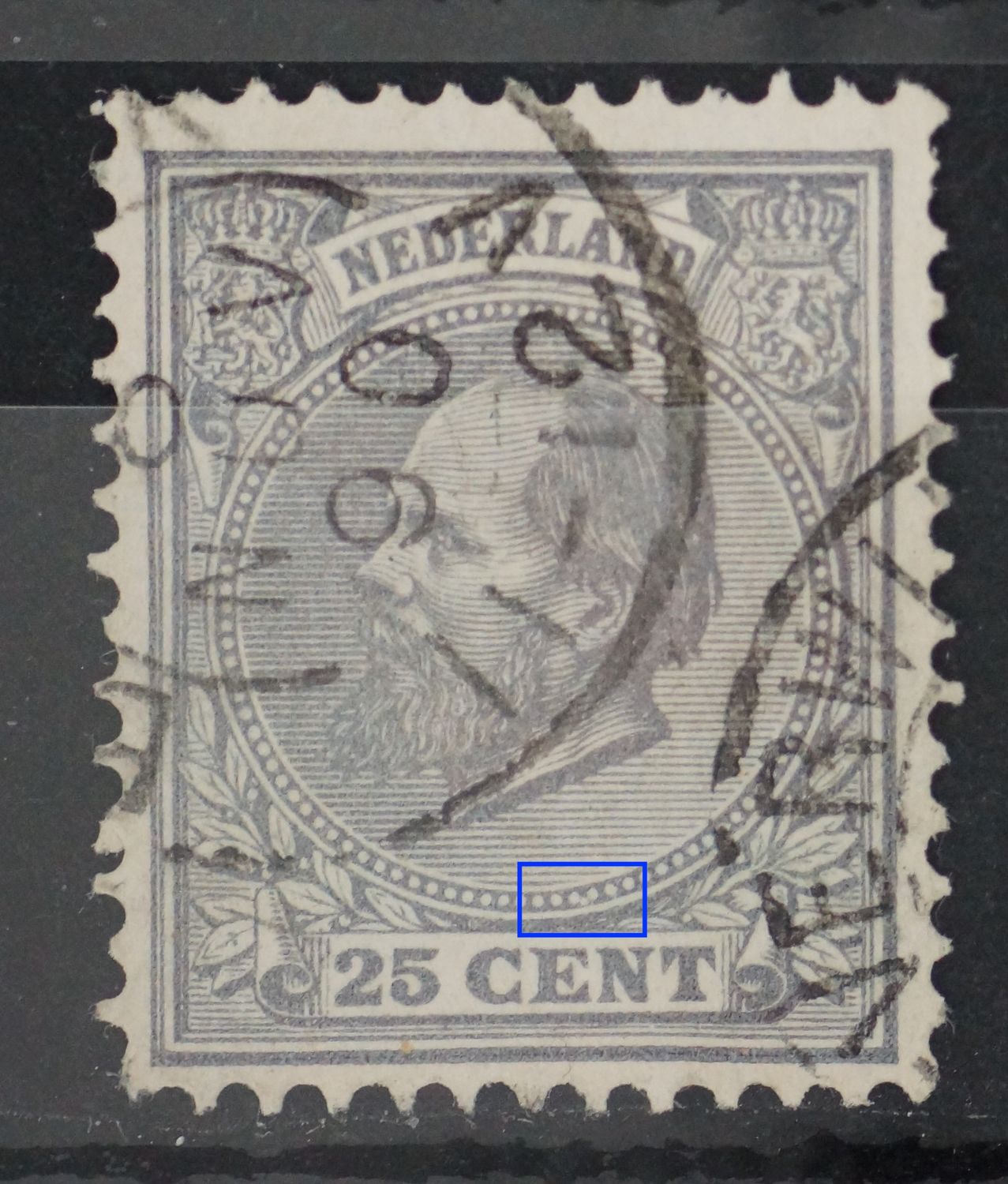 NVPH 26 - witte punt tussen parels bovend e E van CENT NVPH 26 - witte punt tussen parels bovend e E van CENT