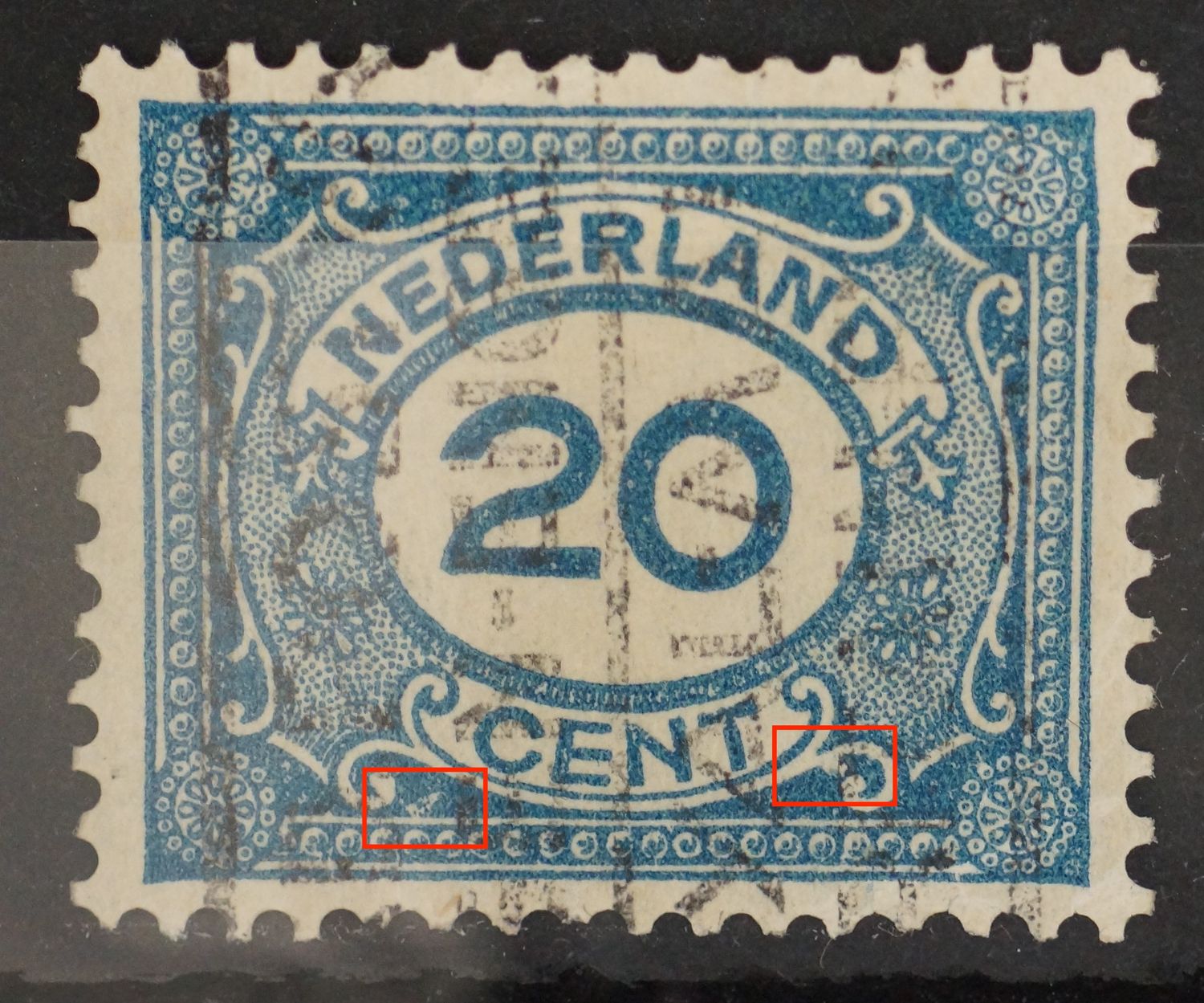 NVPH 109 - witte vlekken onder