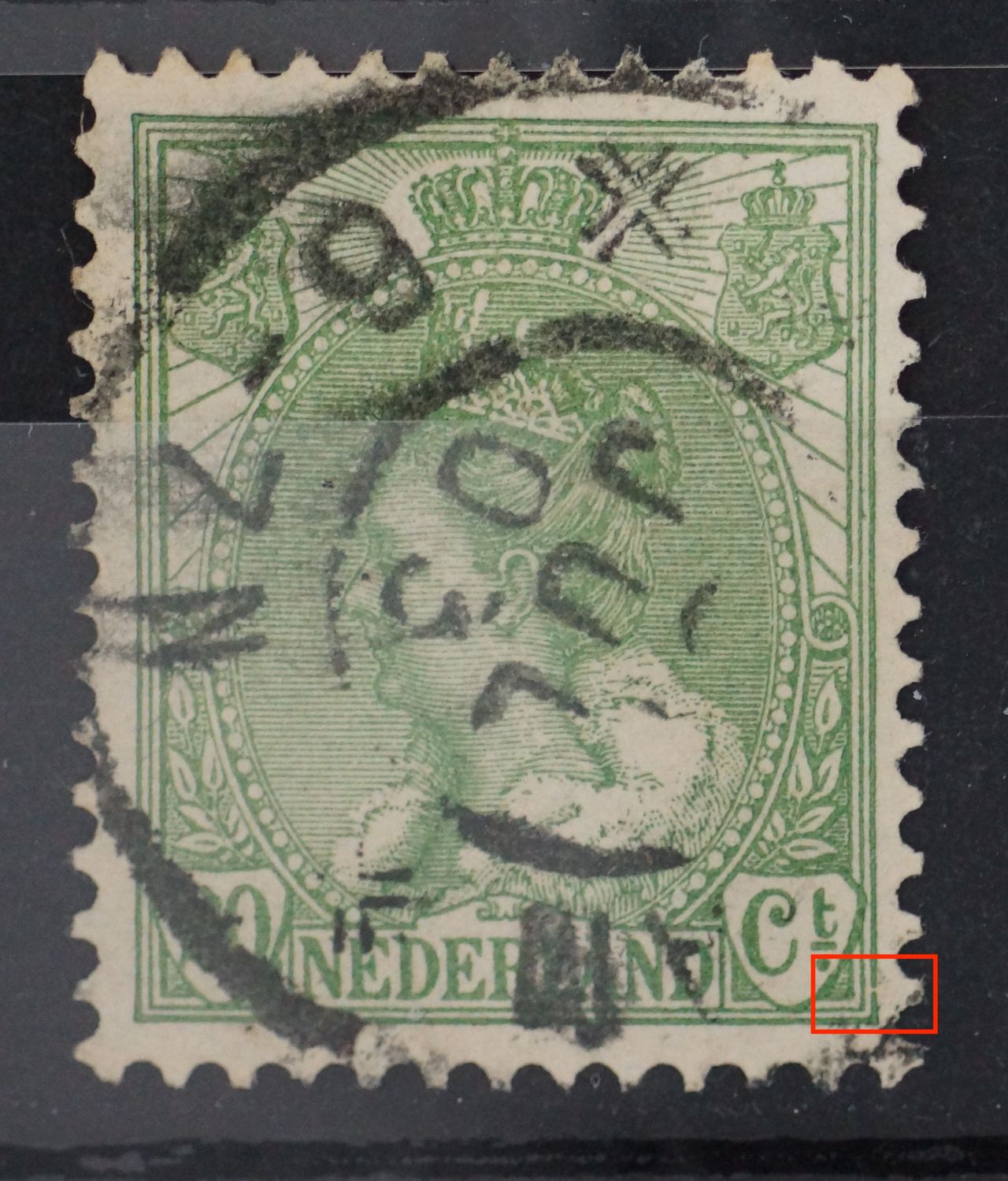 NVPH 68 - breuk in kaderlijn rechtsonder