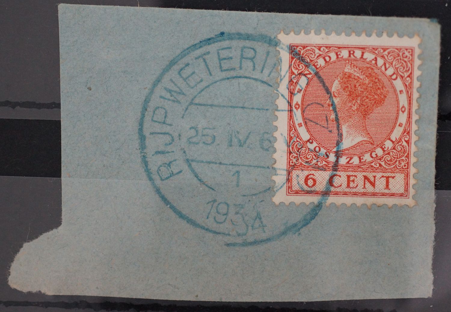 Rijpwetering (Z.H.) 1 op NVPH 178 (blauwe inkt) Rijpwetering (Z.H.) 1 op NVPH 178 (blauwe inkt)