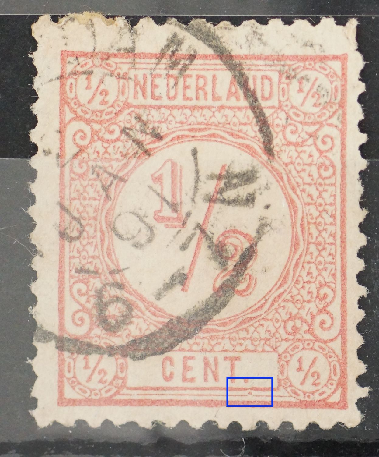 NVPH 30 - roze punt onder de punt na CENT