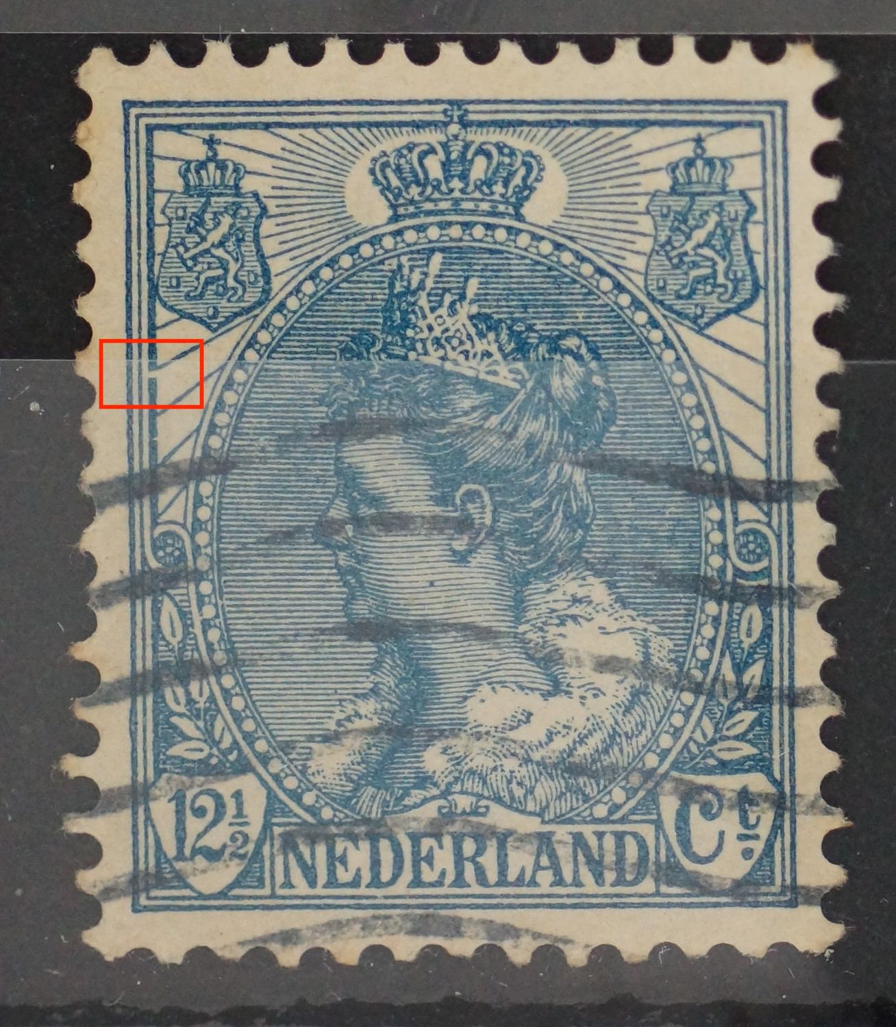 NVPH 63 - breuk in kaderlijn links NVPH 63 - breuk in kaderlijn links