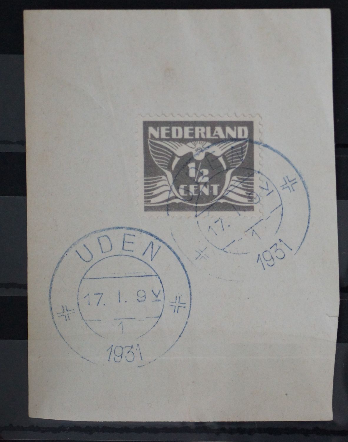 Uden 1 (blauwe inkt!) op NVPH 169