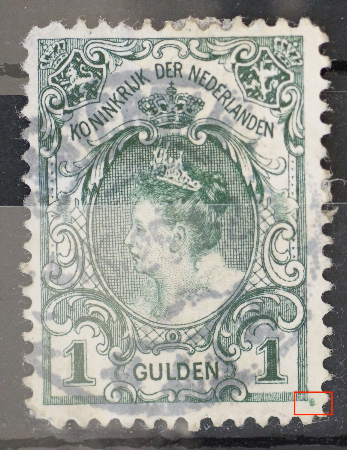 NVPH 77 - groene vlek rechtsonder