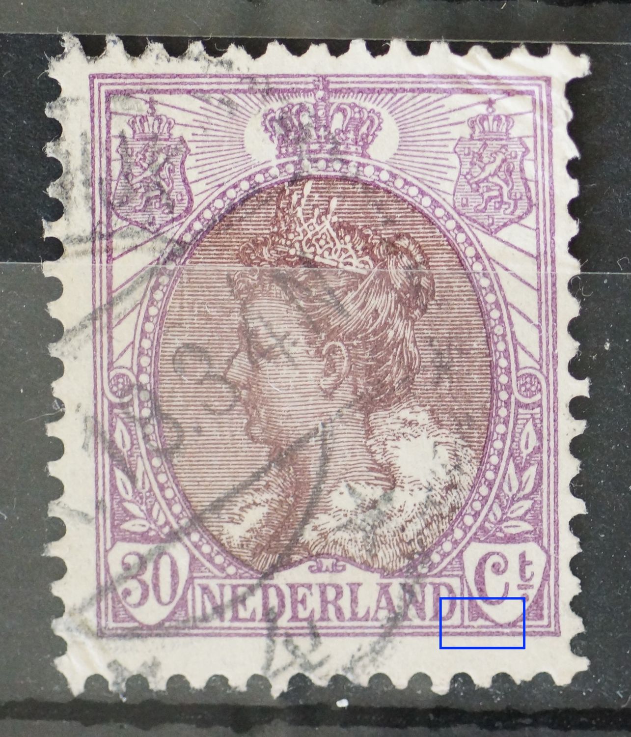 NVPH 72 - deuk in arcering links van Ct. NVPH 72 - deuk in arcering links van Ct.