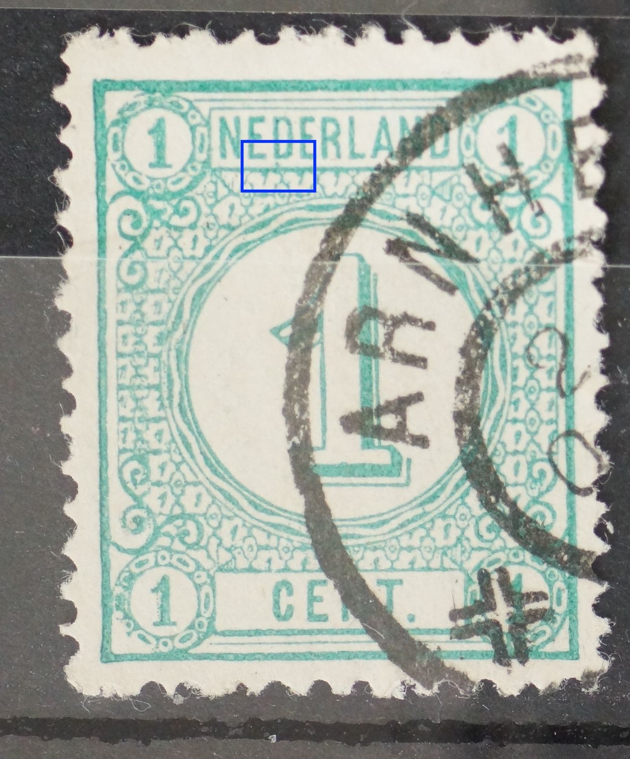 NVPH 31 - o.a. groene punt onder de 1e D van NEDERLAND