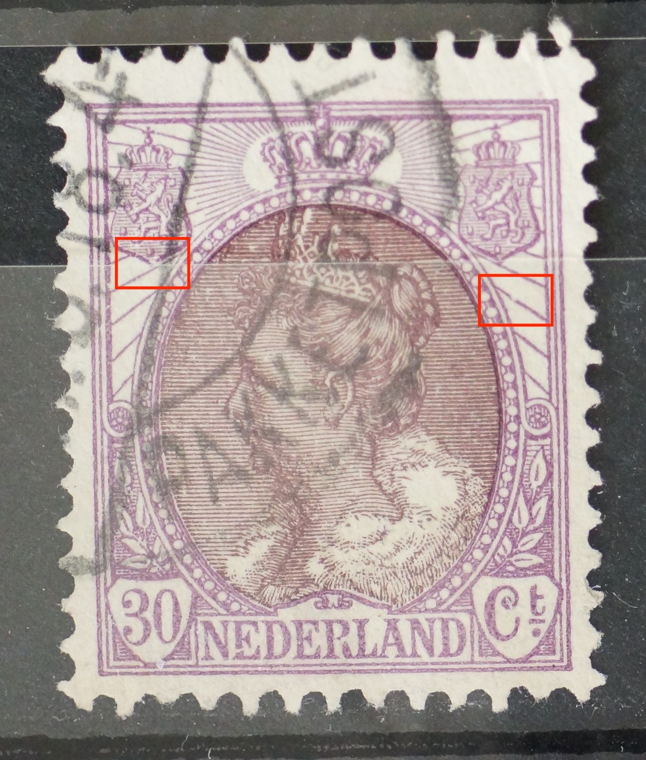 NVPH 72 - o.a. breuk in straal rechts NVPH 72 - o.a. breuk in straal rechts