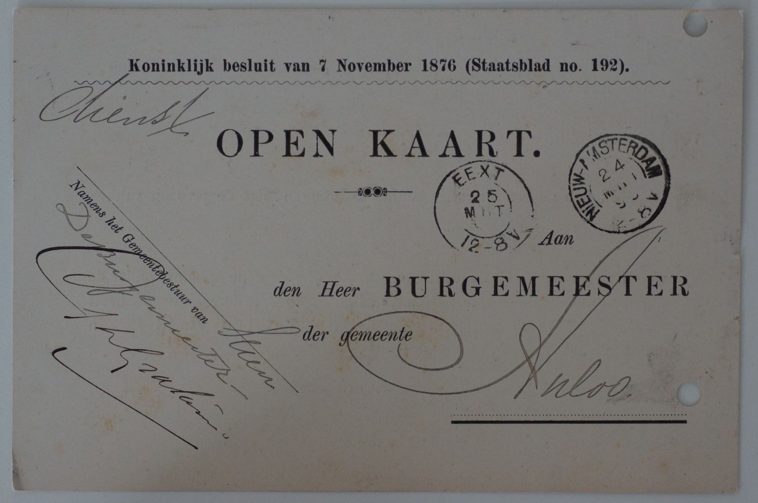Nieuw-Amsterdam en Eext op Open Kaart / Burgemeester
