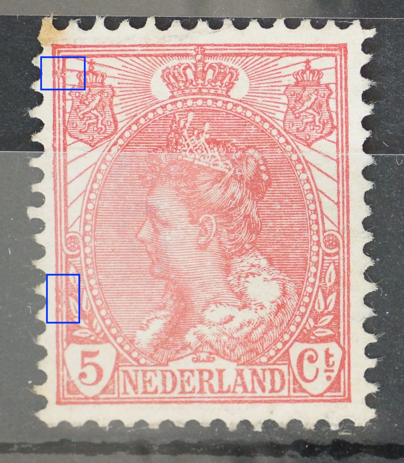 NVPH 60 - vlekken tussen kaderlijnen links