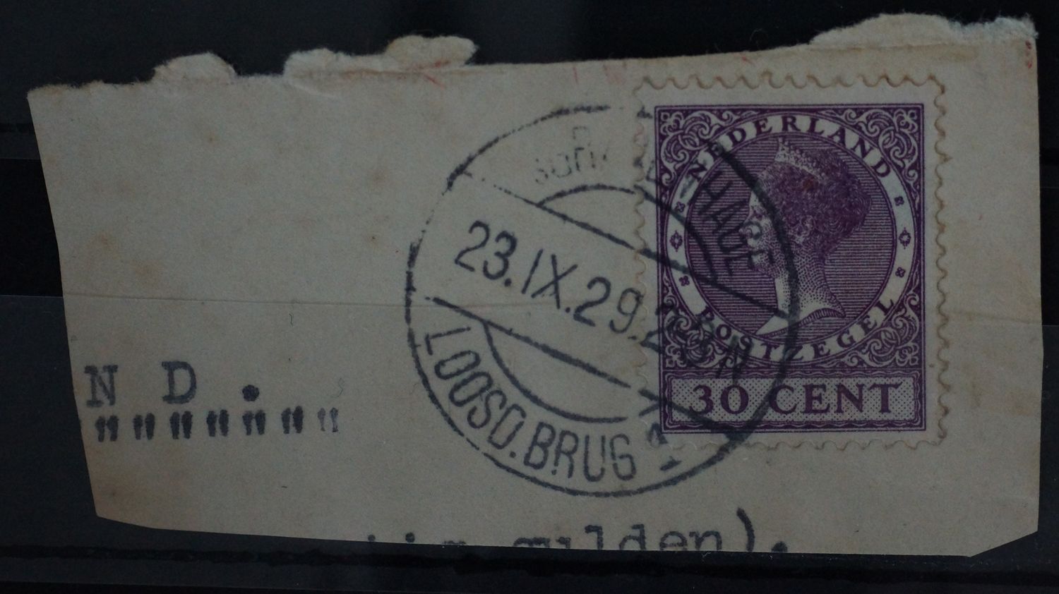 sGravenhage Loosd. Brug 1 op NVPH 194 - vrij schaars