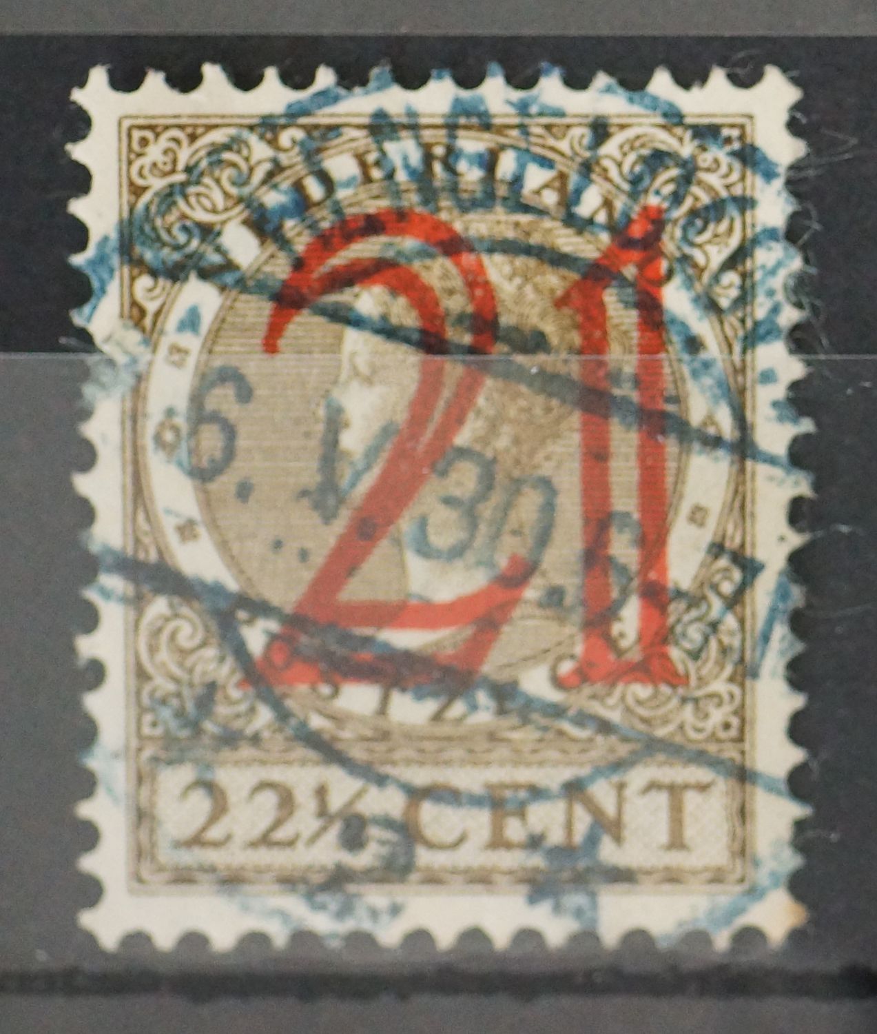 Hengelo (Ov.) 2 (blauw) op NVPH 224 - vrij schaars