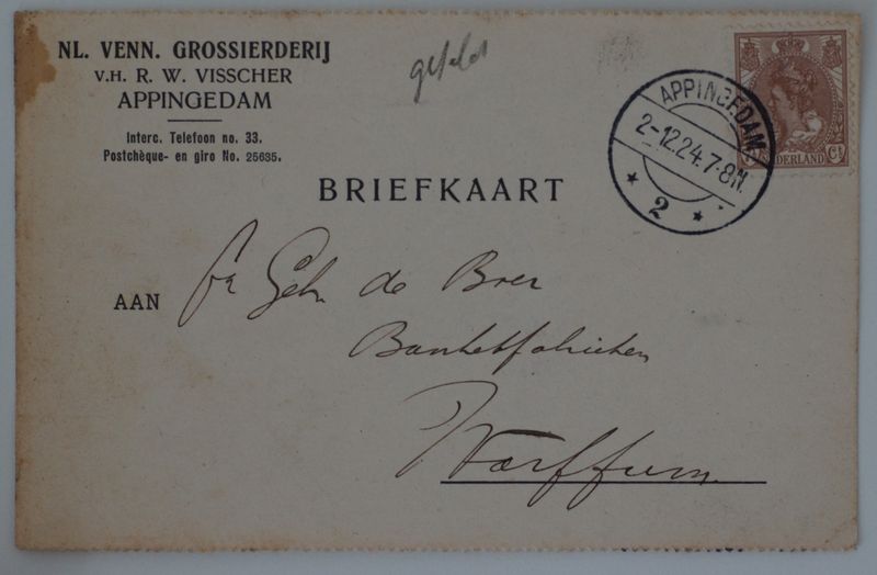 Appingedam 2 op NVPH 62 op nette briefkaart - vrij schaars Appingedam 2 op NVPH 62 op nette briefkaart - vrij schaars