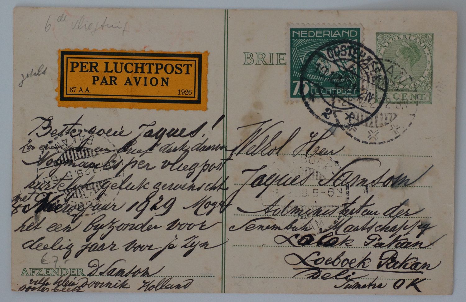 Oosterbeek 2 op briefkaart met NVPH LP5