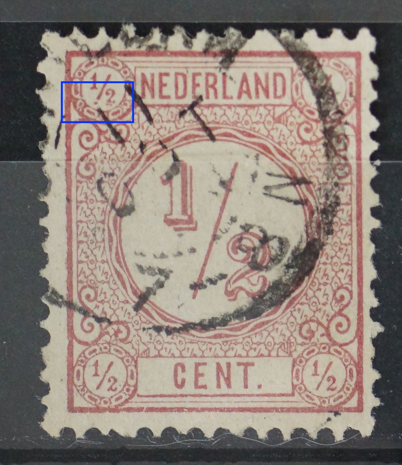 NVPH 30 - witte kras linksboven NVPH 30 - witte kras linksboven