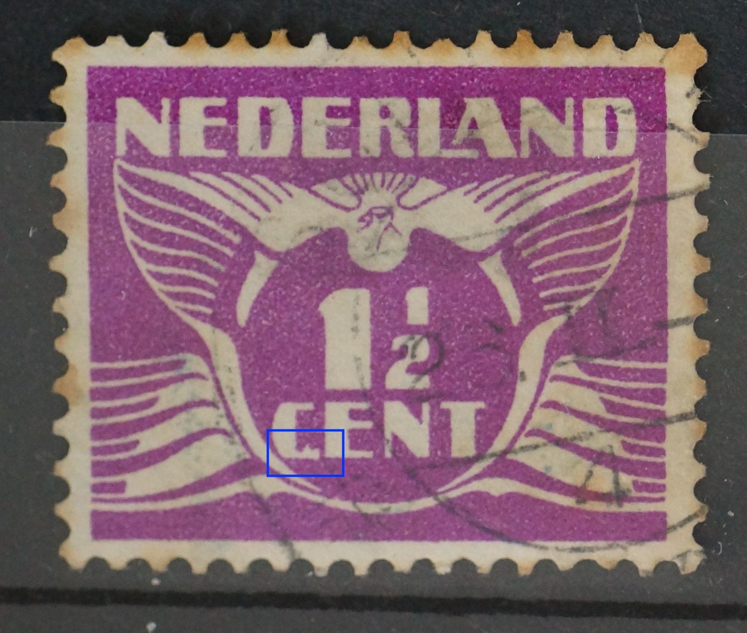 NVPH 171 - witte vlek onderaan de C van CENT NVPH 171 - witte vlek onderaan de C van CENT