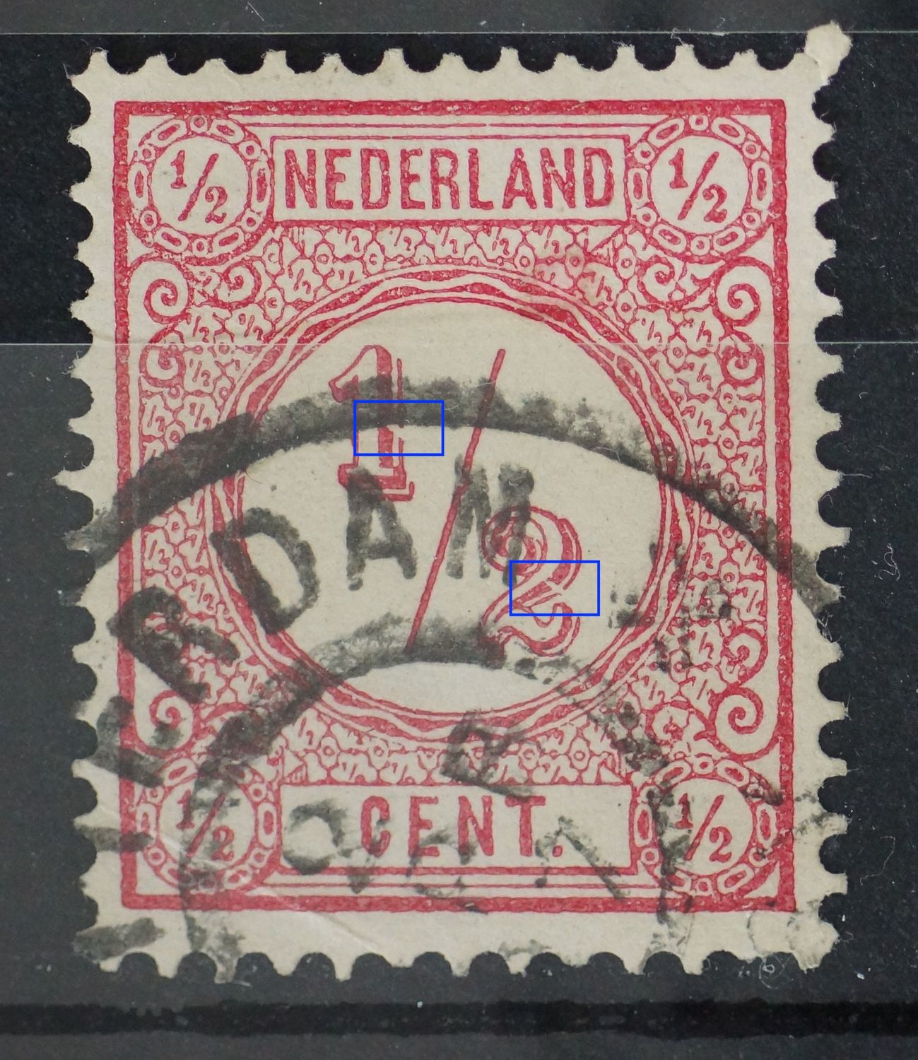 NVPH 30 - breuk in de 1 en 2