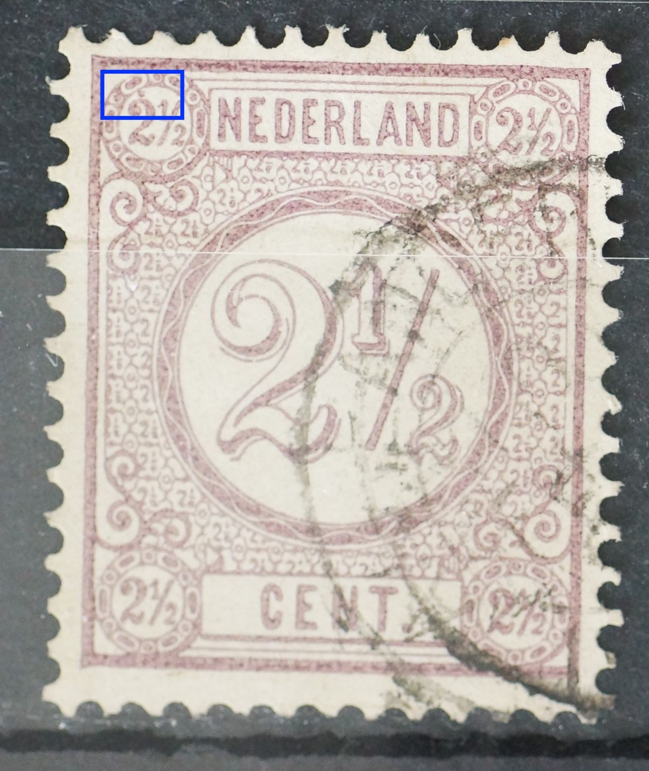 NVPH 33 - violette punt bij de 2 1/2 linksboven NVPH 33 - violette punt bij de 2 1/2 linksboven