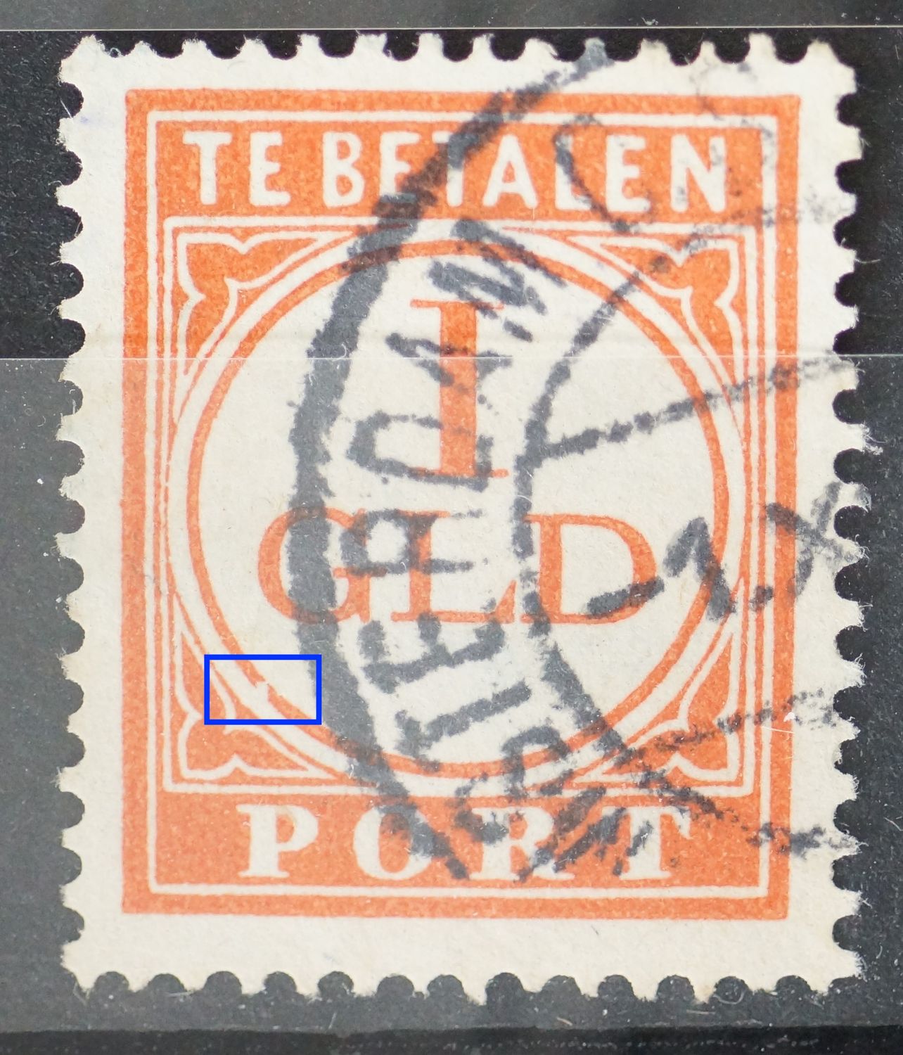 NVPH P79 - witte vlek aan rand medaillon linksonder