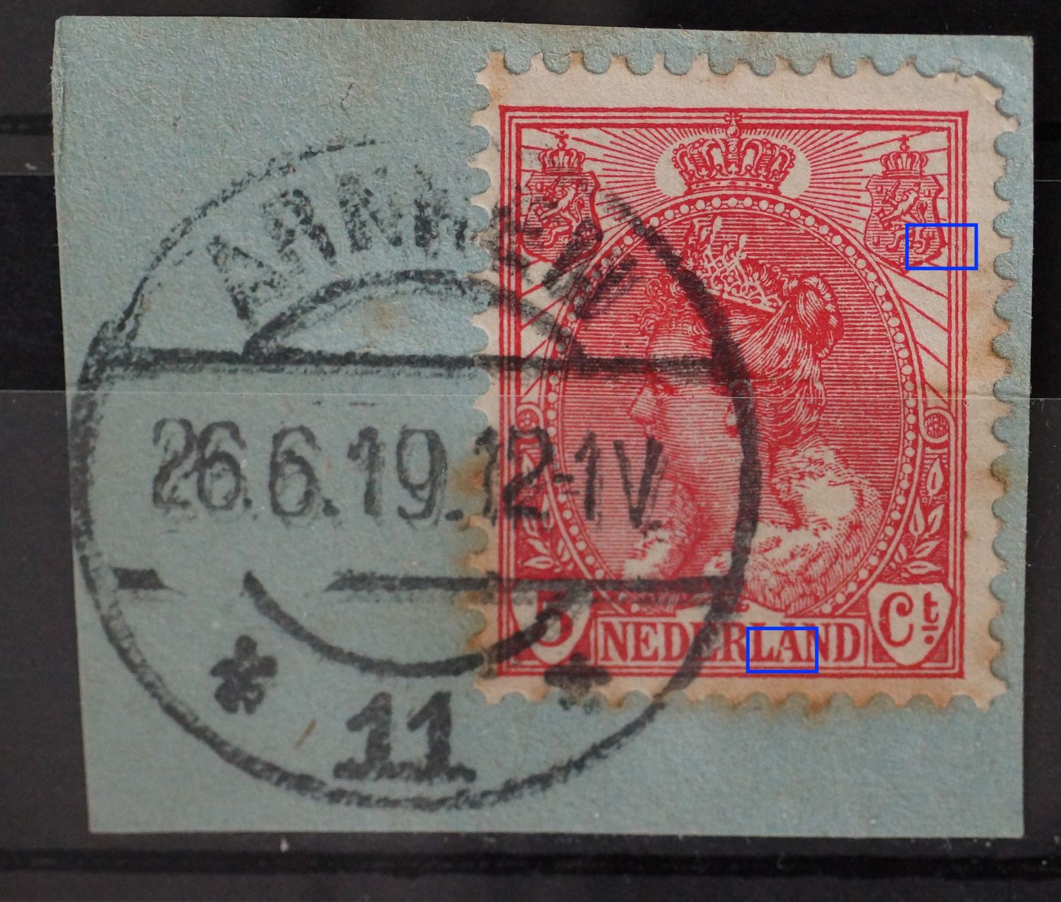 NVPH 60 - o.a. witte punt in de A van NEDERLAND