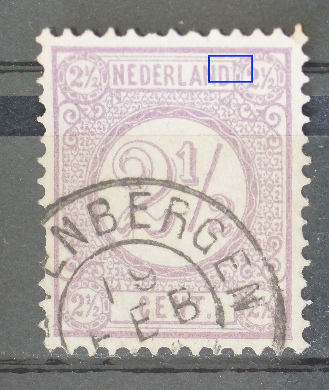 NVPH 33 - violette punt rechts van NEDERLAND