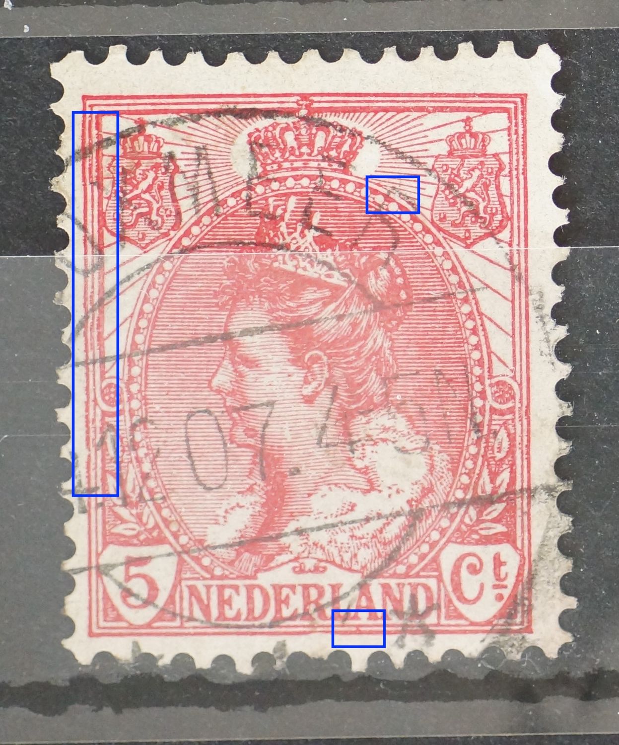 NVPH 60 - o.a. rode punt onder de A van NEDERLAND