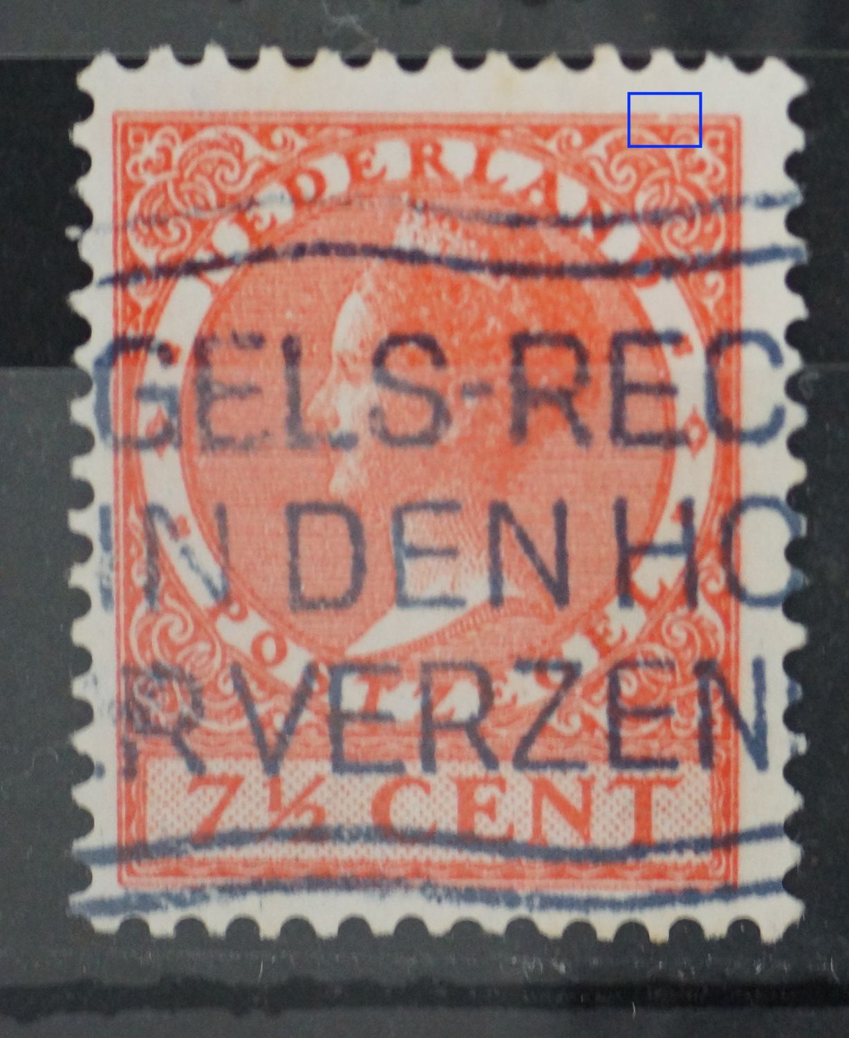 NVPH 180 - breuk in kaderlijn boven, rechts