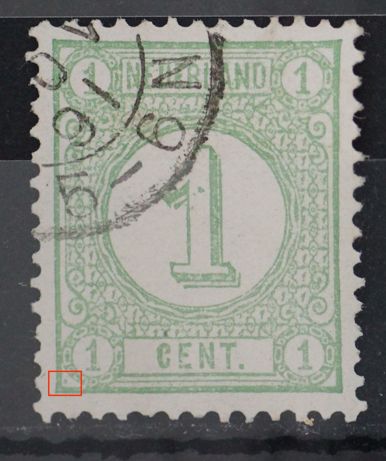 NVPH 31 - groene vlek linksonder NVPH 31 - groene vlek linksonder