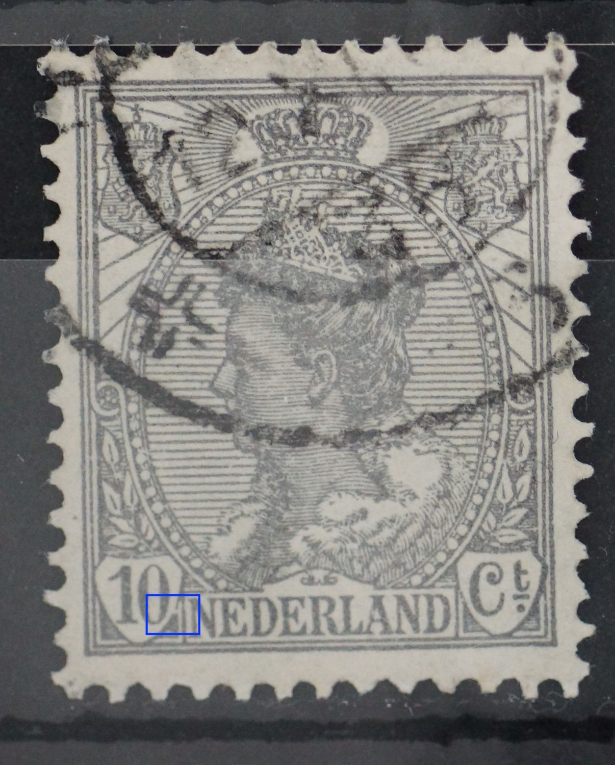 NVPH 81 - breuk in schild rondom 10