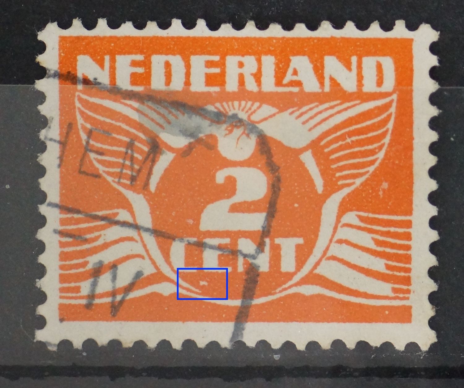 NVPH 173 - witte vlek onder de E van CENT