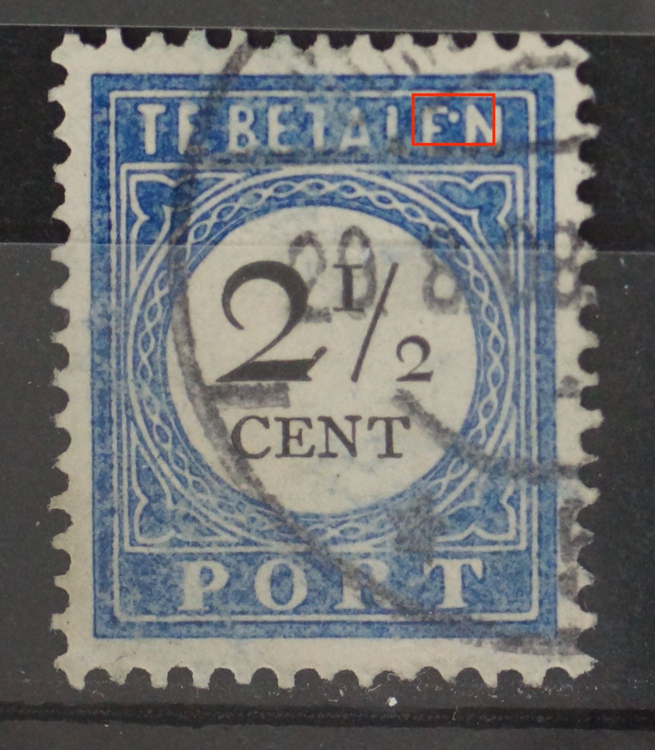 NVPH P16 - witte punt tussen EN van BETALEN