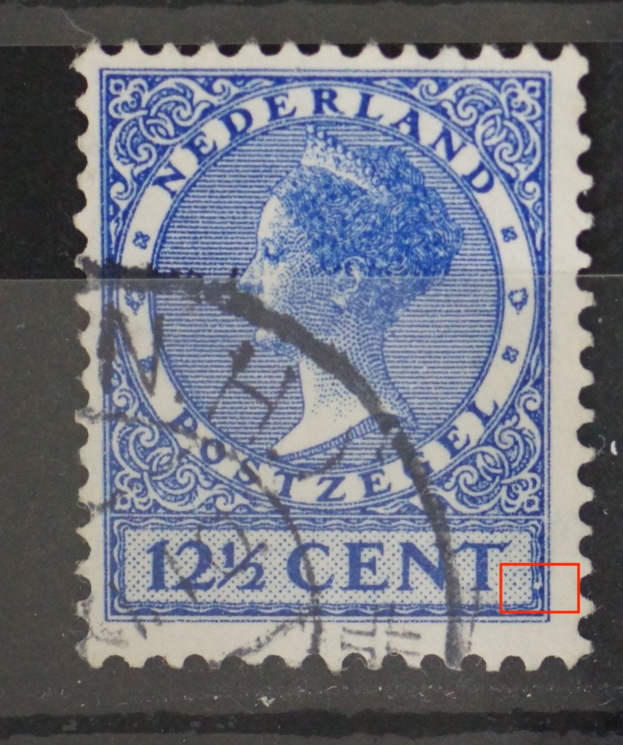 NVPH 185 - witte punt in kader rechtsonder