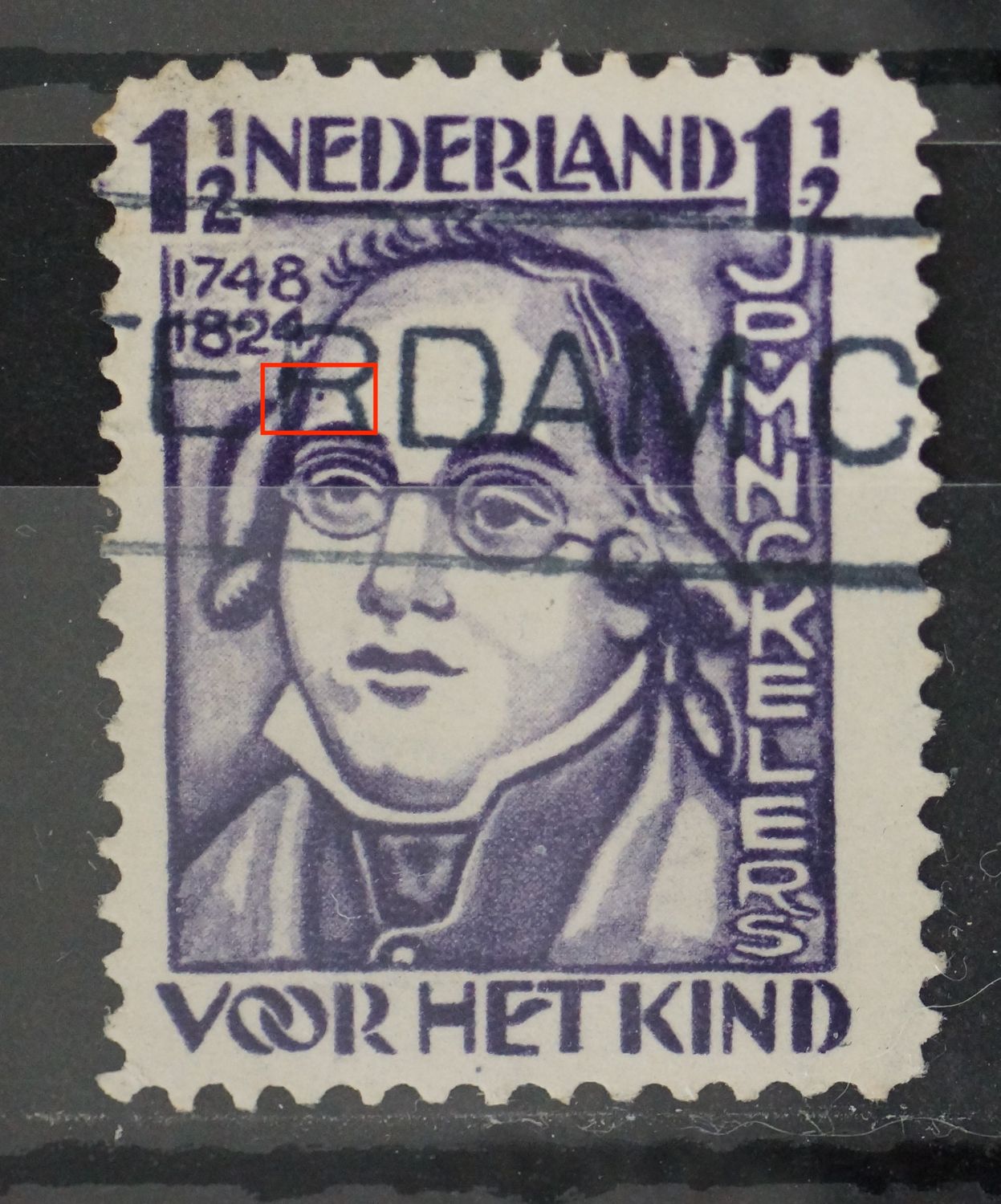 NVPH 220 - violette punt boven het rechteroog (niet in Mast!)