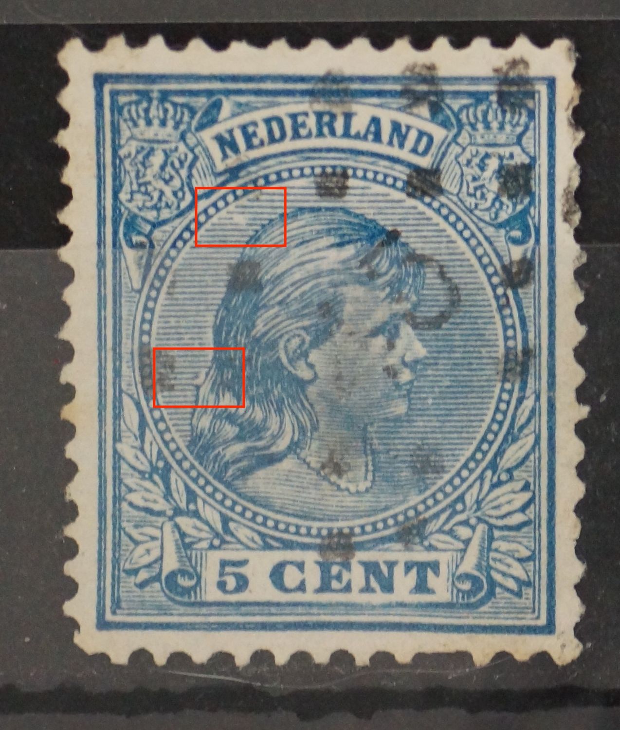 NVPH 35 - breuken in arcering links NVPH 35 - breuken in arcering links