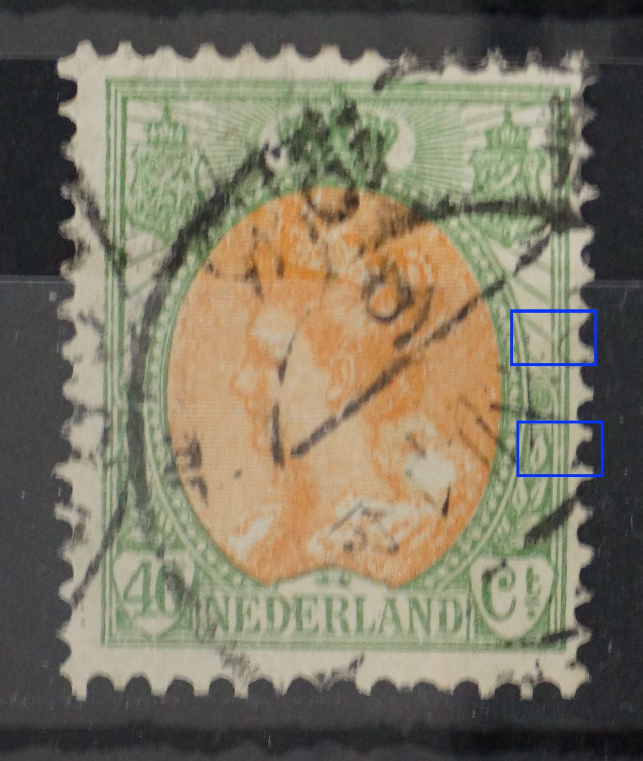 NVPH 73 - o.a. breuk in kaderlijn rechts