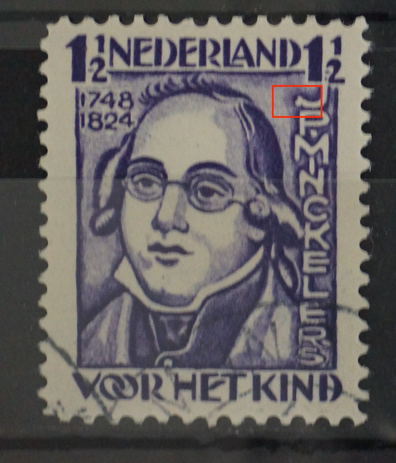 NVPH 220 - witte punt aan de J van JP