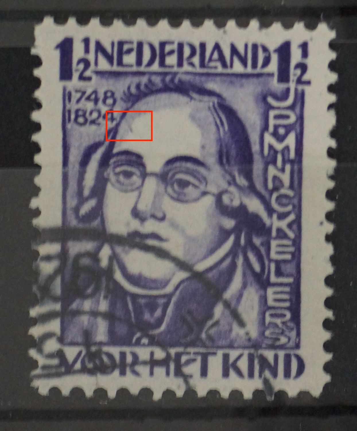 NVPH 220 - violette streep op het voorhoofd