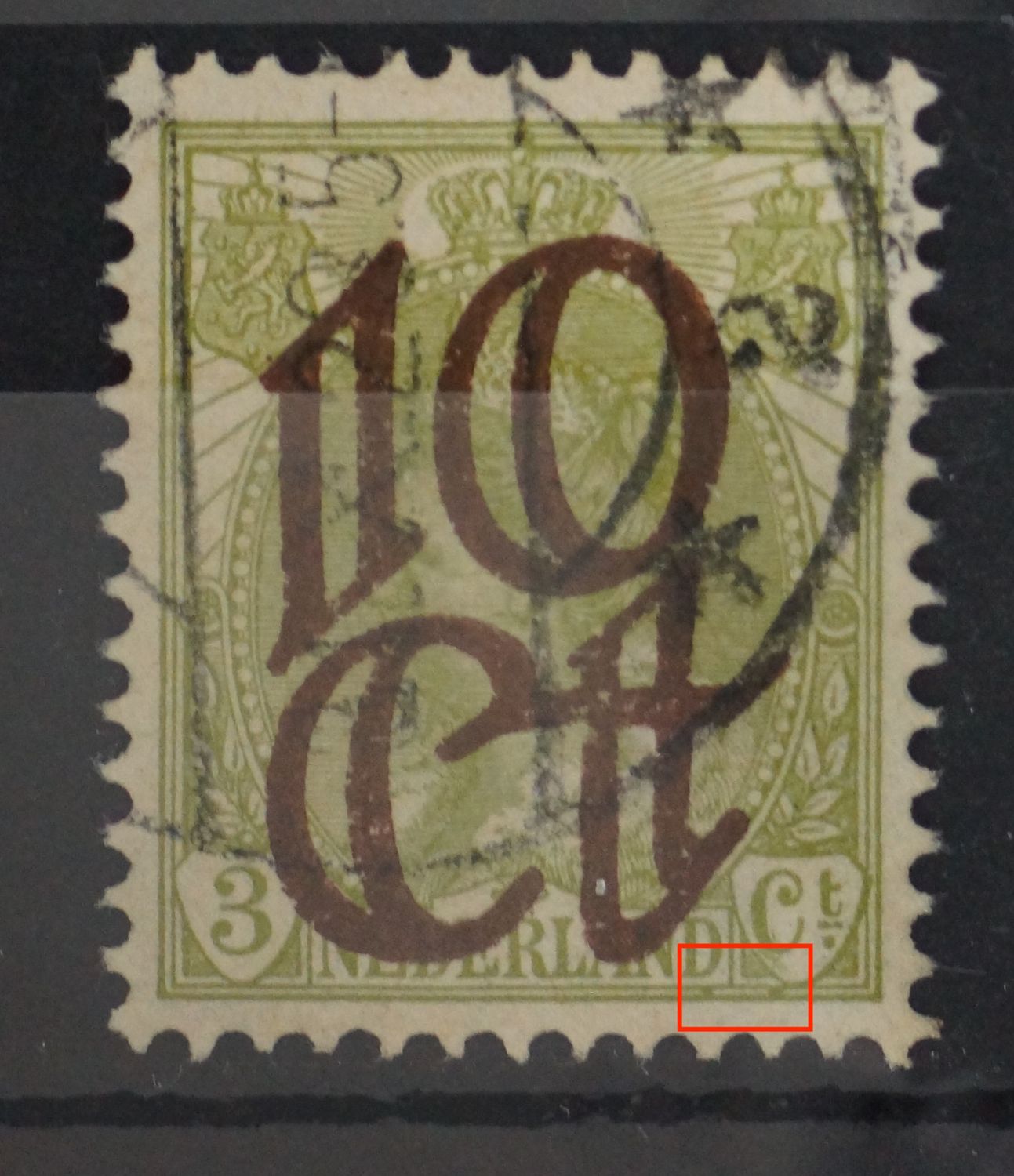 NVPH 116 - o.a. groene vlekken onder, rechts