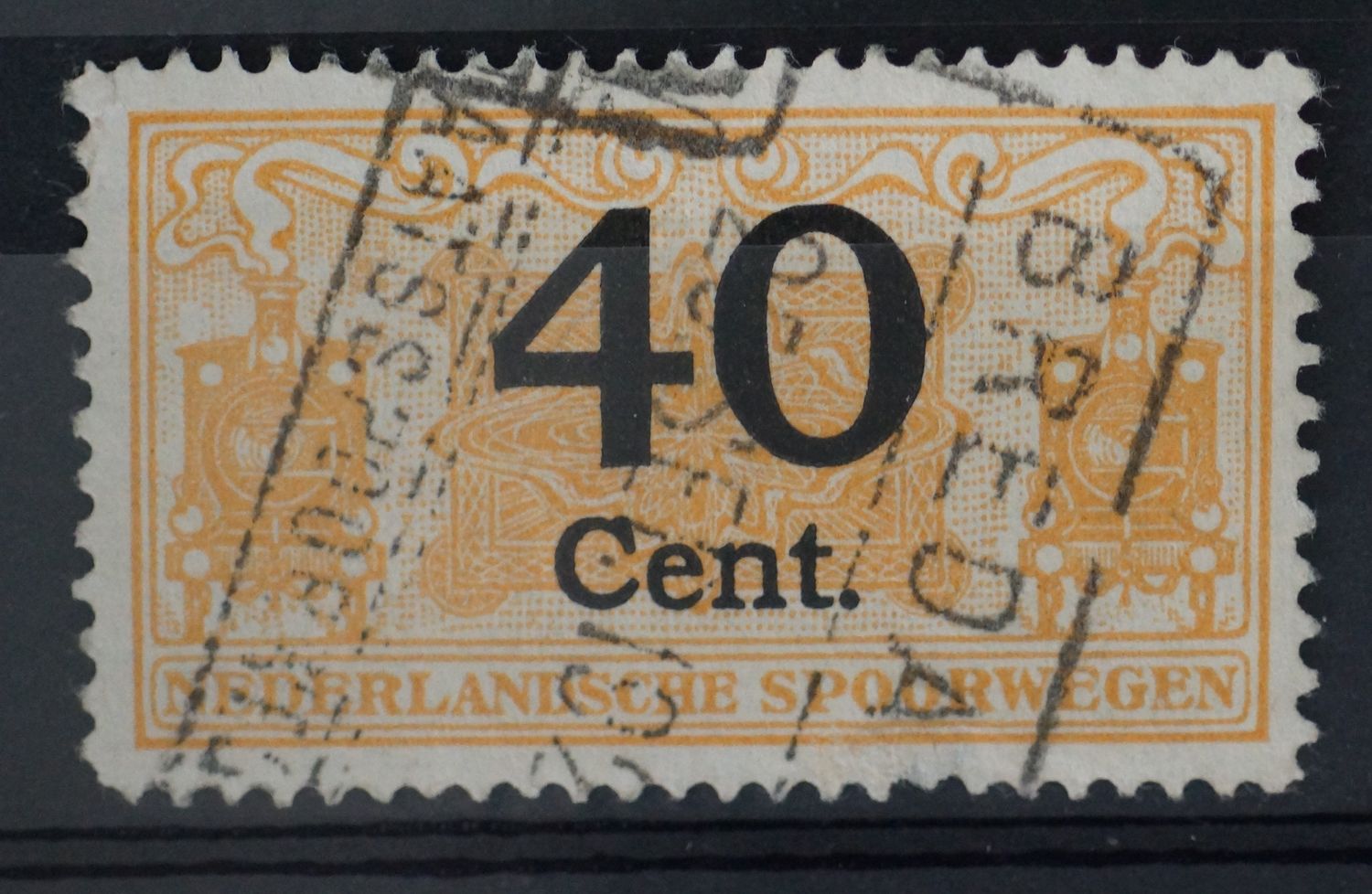 Spoorwegstempel Breda op spoorwegzegel 40 cent